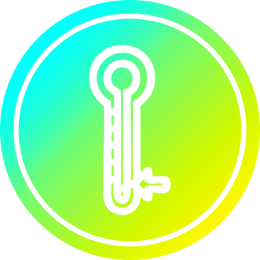 Bir insan tarafından çizilmiş düşük sıcaklık dairesel simgesi