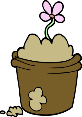 Bir insan tarafından çizilmiş karalama saksısı.