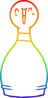 gökkuşağı gradyan çizimi bir insan tarafından çizilmiş mutlu bir bovling broşu