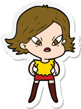 Bir insan tarafından çizilmiş bir karikatür çıkartması.