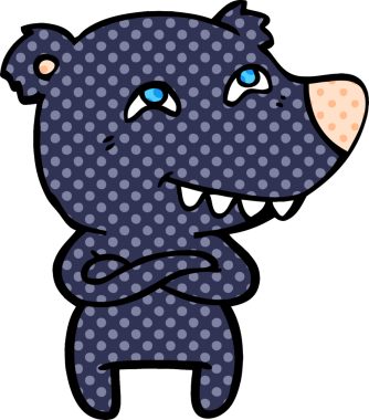 Bir insan tarafından çizilmiş bir çizgi film karakteri.