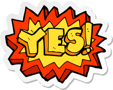 Bir insan tarafından çizilmiş evet sembolünün çıkartması.