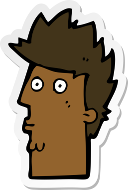 Bir insan tarafından çizilmiş bir karikatür çıkartması.