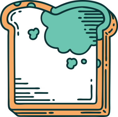 Bir insanın çizdiği küflü ekmeğin ikonik dövme şekli.