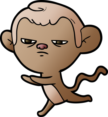 Bir insan tarafından çizilmiş çizgi maymun.