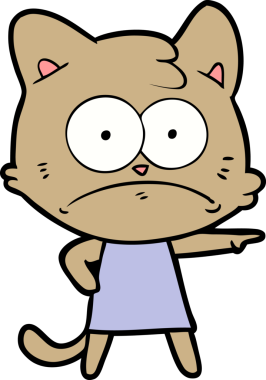 bir insan tarafından çizilmiş sinirli bir kedi.