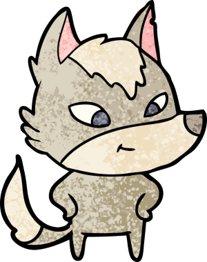 Bir insan tarafından çizilmiş dost canlısı bir kurt.