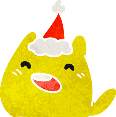 Bir insan tarafından çizilmiş kawaii kedisinin eski bir karikatürü.