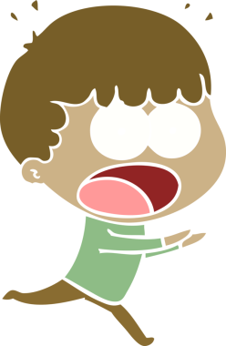 Düz renkli çizgi film bir insan tarafından çizilmiş.