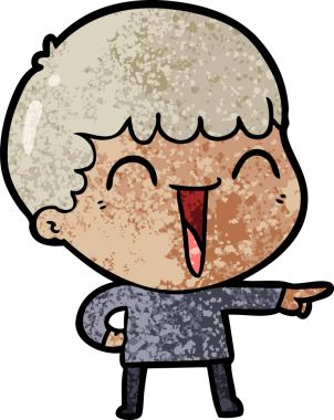 Bir insan tarafından çizilmiş mutlu bir adam.