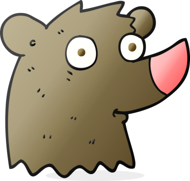 Bir insan tarafından çizilmiş serbest çizim çizgi film ayısı.