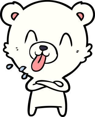 Bir insan tarafından çizilmiş mutlu kutup ayısı karikatürü