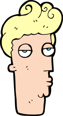 Bir insan tarafından çizilen karikatür sıkılmış adamın yüzü.