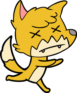 Bir insan tarafından çizilmiş ölü tilki çizgi filmi