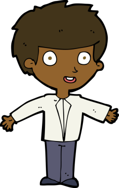 Bir insan tarafından çizilmiş mutlu çocuk çizgi filmi.