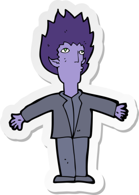 Bir insan tarafından çizilmiş bir vampirin çıkartması.