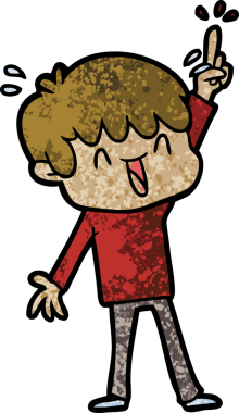 Bir insan tarafından çizilmiş gülen çocuk.