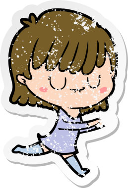 Bir insan tarafından çizilmiş karikatür bir kadının sıkıntılı çıkartması.