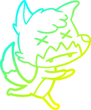 Bir insan tarafından çizilmiş ölü tilki çizgi filmi.