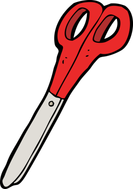 bir insan tarafından çizilmiş makas.