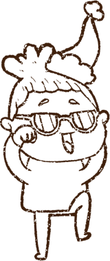 Bir insan tarafından çizilen neşeli kadın kömürü.