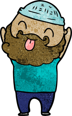 Bir insan tarafından çizilmiş sakallı bir adam.