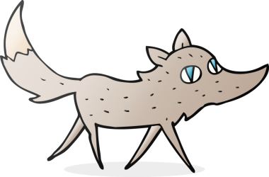 Bir insan tarafından çizilmiş serbest çizim küçük kurt.