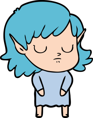 Bir insan tarafından çizilmiş bir elf kızı.