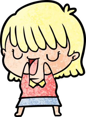 Bir insan tarafından çizilmiş karikatür kadın.