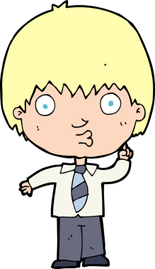 Bir insan tarafından çizilen soruyu cevaplayan karikatür okulu çocuğu.