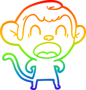 Bir insan tarafından çizilmiş bağıran çizgi film maymunu çizimi