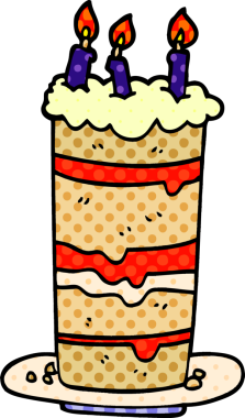 Bir insan tarafından çizilmiş karalama doğum günü pastası.