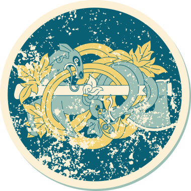 Ortaçağ oymacılığının insan tarafından çizilmiş sembolik dövme stili