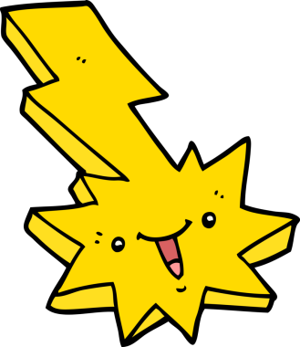 Bir insan tarafından çizilen karikatür yıldırımı