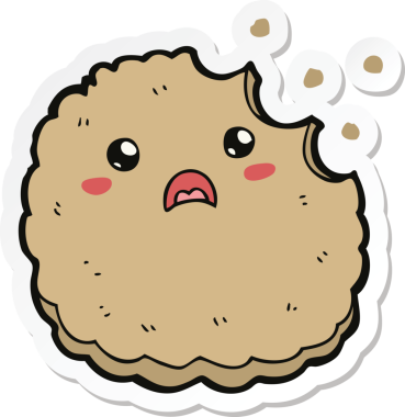 Bir insan tarafından çizilmiş karikatür bisküvisi.