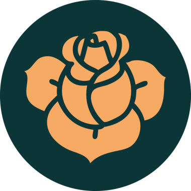 Bir insan tarafından çizilmiş bir çiçeğin ikonik dövme şekli