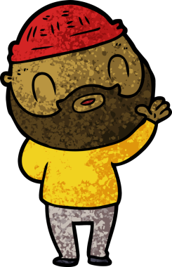 Bir insan tarafından çizilmiş sakallı bir adam.