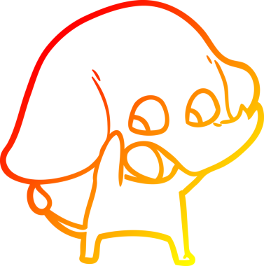 Bir insan tarafından çizilmiş şirin bir fil çizimi.