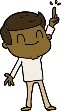 Bir insan tarafından çizilmiş çizgi film dostu bir adam.