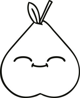 Bir insan tarafından çizilmiş bir armut çizimi.