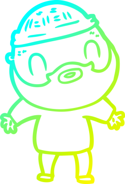 Bir insan tarafından çizilmiş sakallı bir karikatür çizimi.