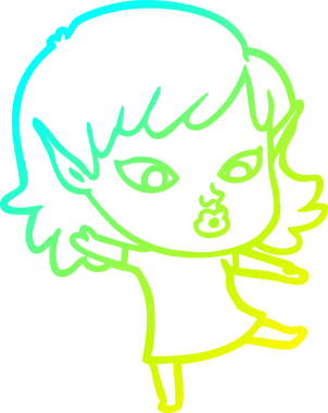 Bir insan tarafından çizilmiş güzel bir elf kızı çizimi.