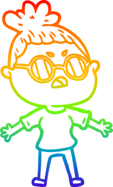 Gökkuşağı gradyan çizimi bir insan tarafından çizilmiş bir çizgi film.