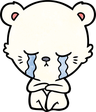 Ağlayan kutup ayısı bir insan tarafından çizilmiş.