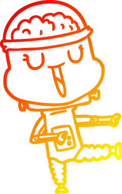 Bir insan tarafından çizilmiş mutlu bir çizgi robot çizimi