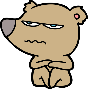 Bir insan tarafından çizilmiş kızgın ayı çizgi filmi.