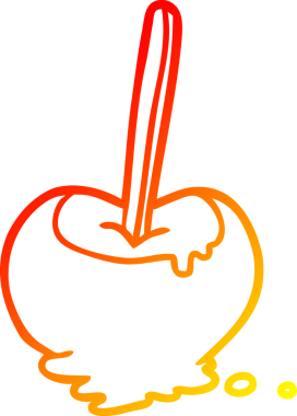 Bir insan tarafından çizilen elma şekeri çiziminin sıcak gradyanı