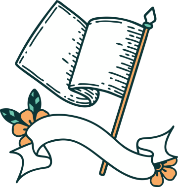 Bir insan tarafından çizilmiş beyaz bayrak dövmeli.