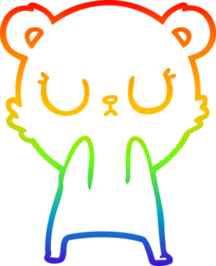 Bir insan tarafından çizilmiş barışçıl bir kutup ayısının gökkuşağı gradyanı çizimi