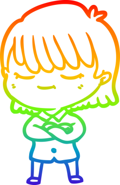 gökkuşağı gradyan çizimi bir insan tarafından çizilmiş bir karikatür kadın